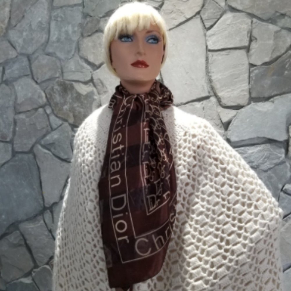 Dior Brown and Cream Scarf - Picture 4 of 7